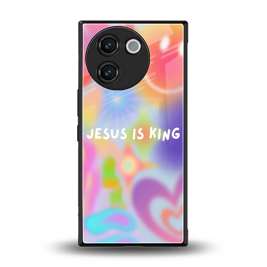 Jesus Is King back phone cover | glass case for vivo v30e