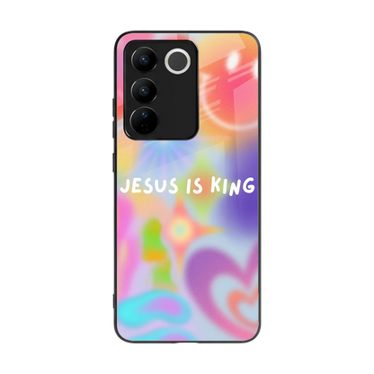Jesus Is King back phone cover | glass case for vivo v27 5g