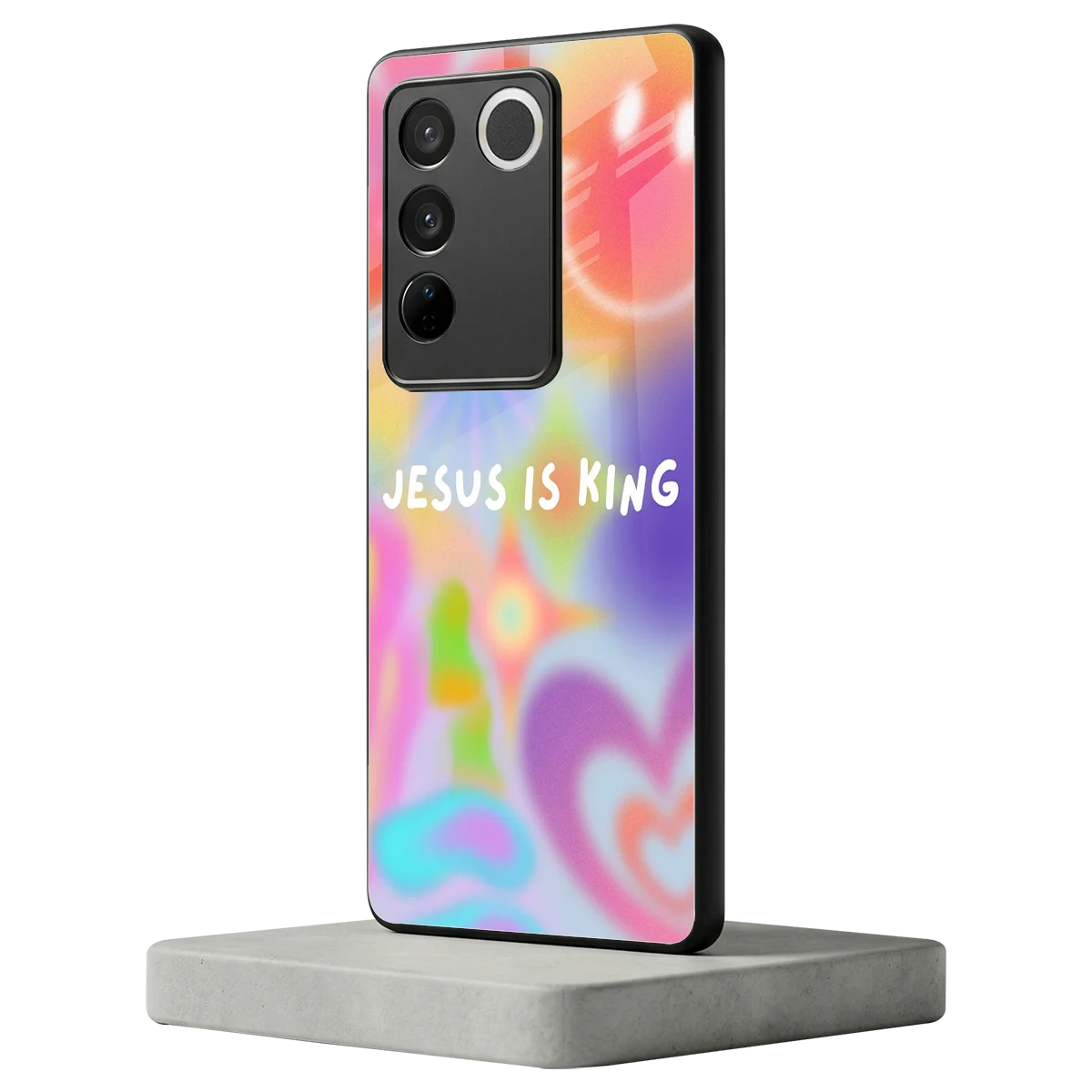 Jesus Is King vivo v27 5g mobile cover | shockproof glass phone case