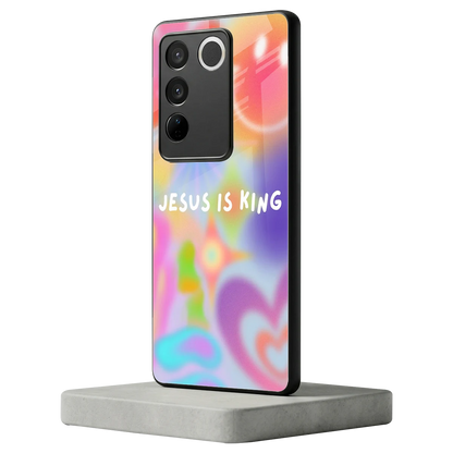 Jesus Is King vivo v27 5g mobile cover | shockproof glass phone case