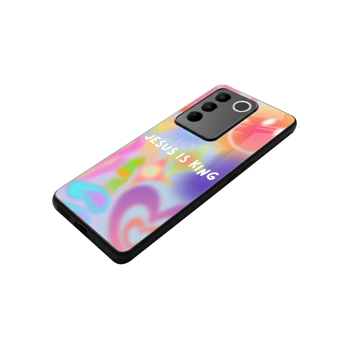 Jesus Is King stylish phone case for vivo v27 5g | glossy glass and slim fit
