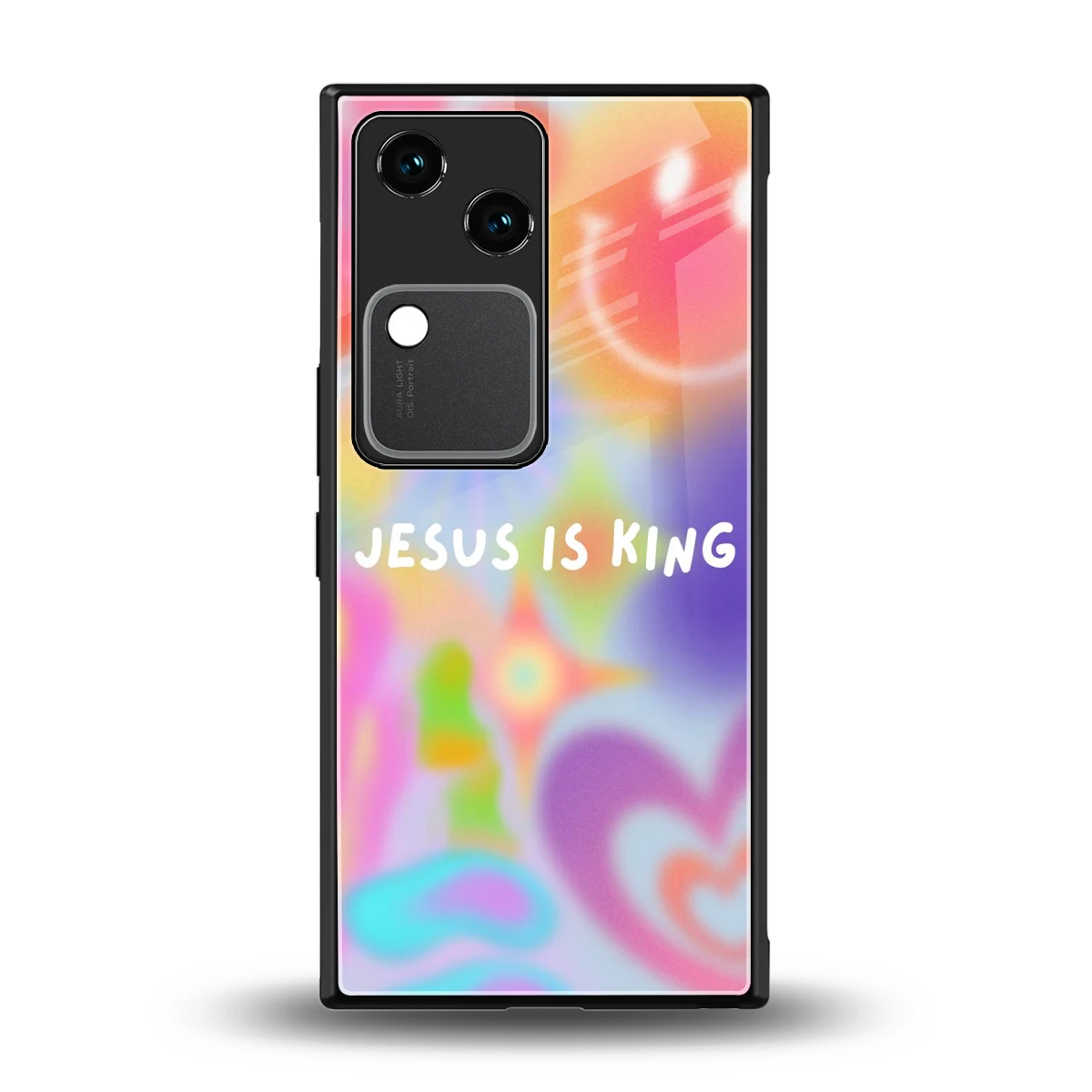 Jesus Is King back phone cover | glass case for vivo v30