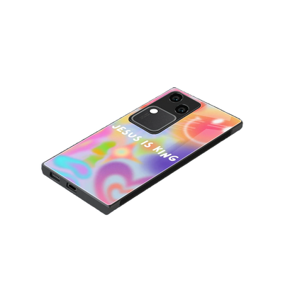 Jesus Is King stylish phone case for vivo v30 | glossy glass and slim fit