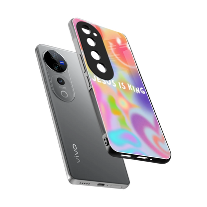 Jesus Is King sleek vivo v40 pro cover with tempered glass back and TPU edges