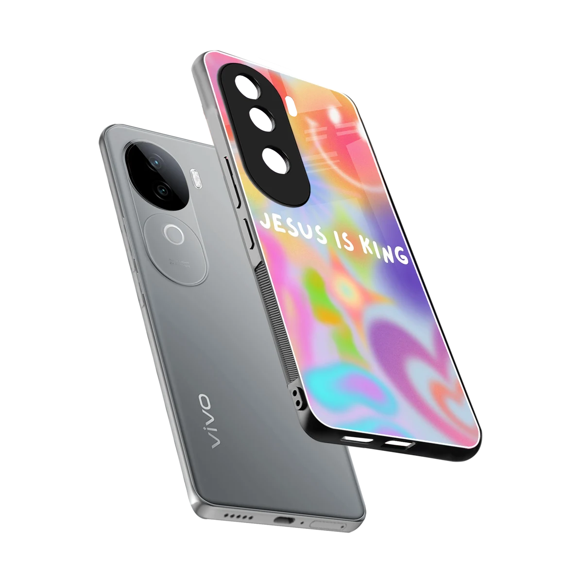 Jesus Is King sleek vivo v40e cover with tempered glass back and TPU edges