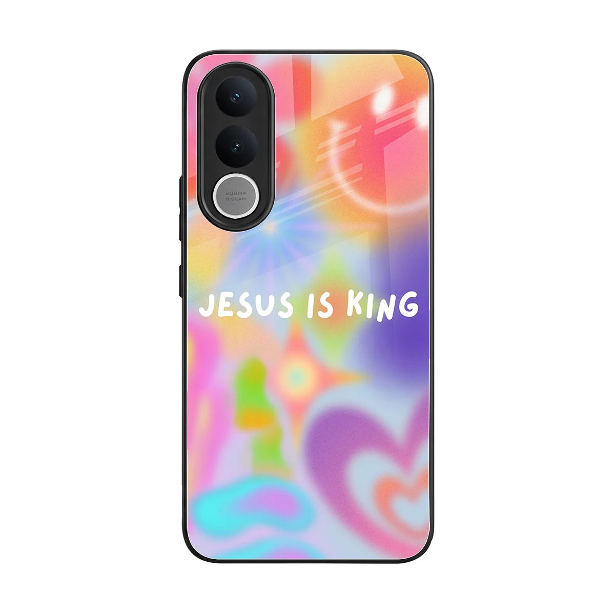Jesus Is King back phone cover | glass case for vivo v70 fe