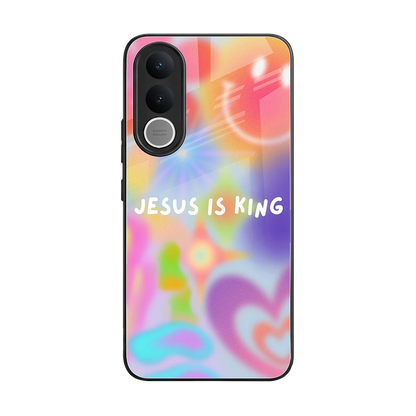 Jesus Is King back phone cover | glass case for vivo v70 fe
