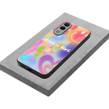 Jesus Is King stylish phone case for vivo v70 fe | glossy glass and slim fit