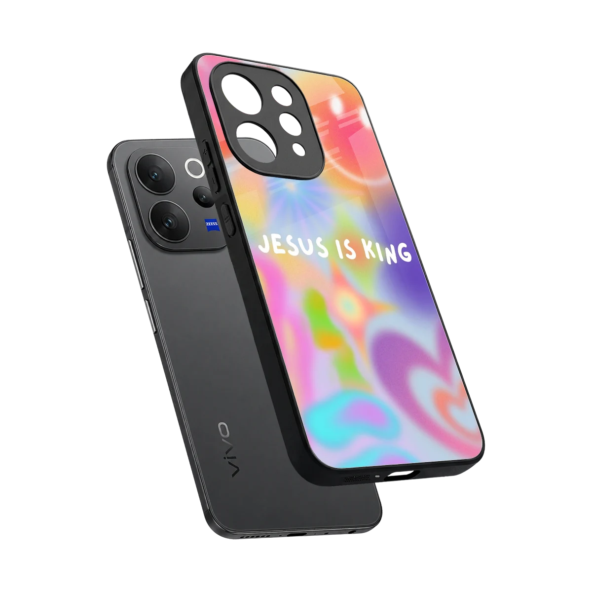 Jesus Is King sleek vivo v70 elite cover with tempered glass back and TPU edges