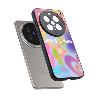 Jesus Is King sleek vivo x200 pro cover with tempered glass back and TPU edges