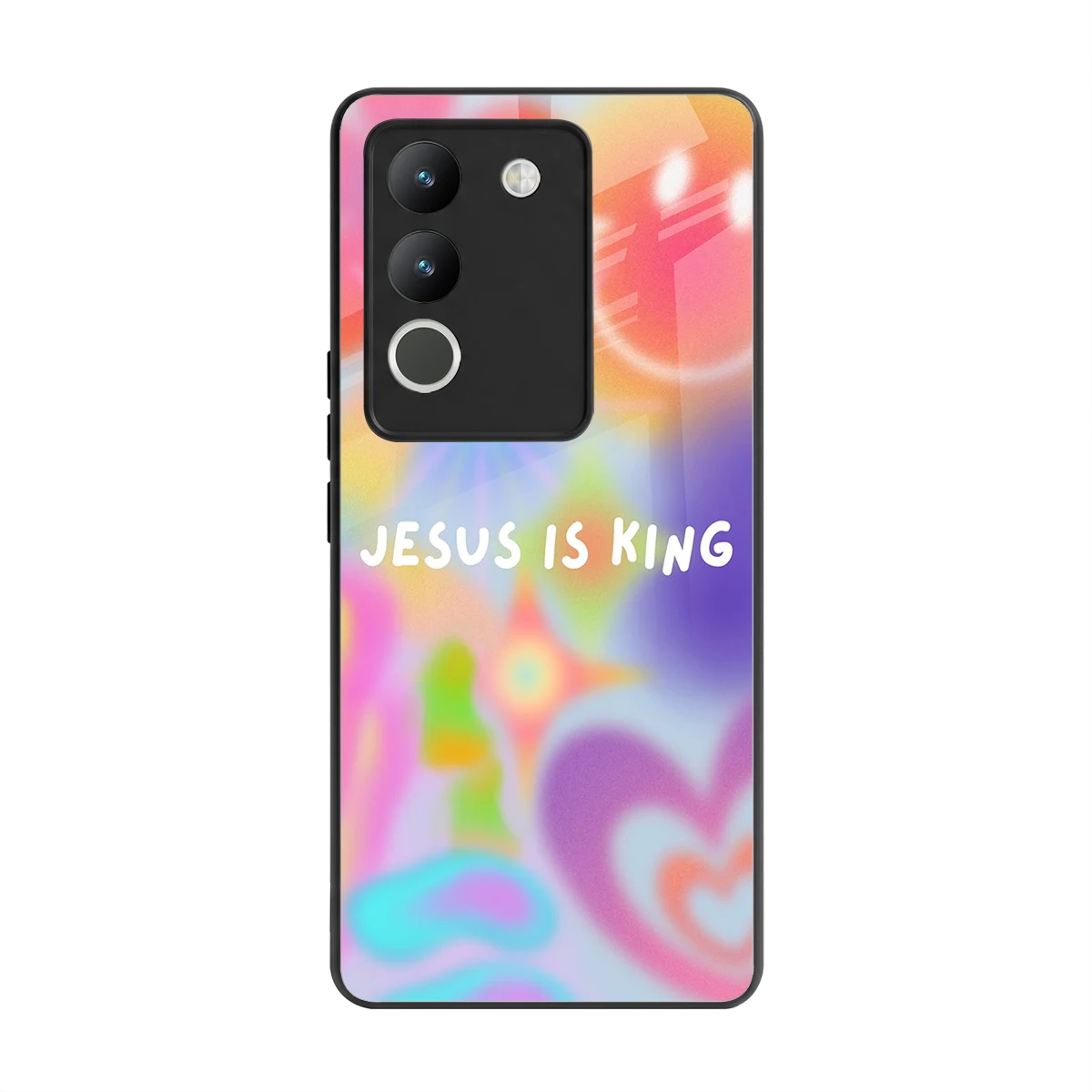 Jesus Is King back phone cover | glass case for vivo y200 5g