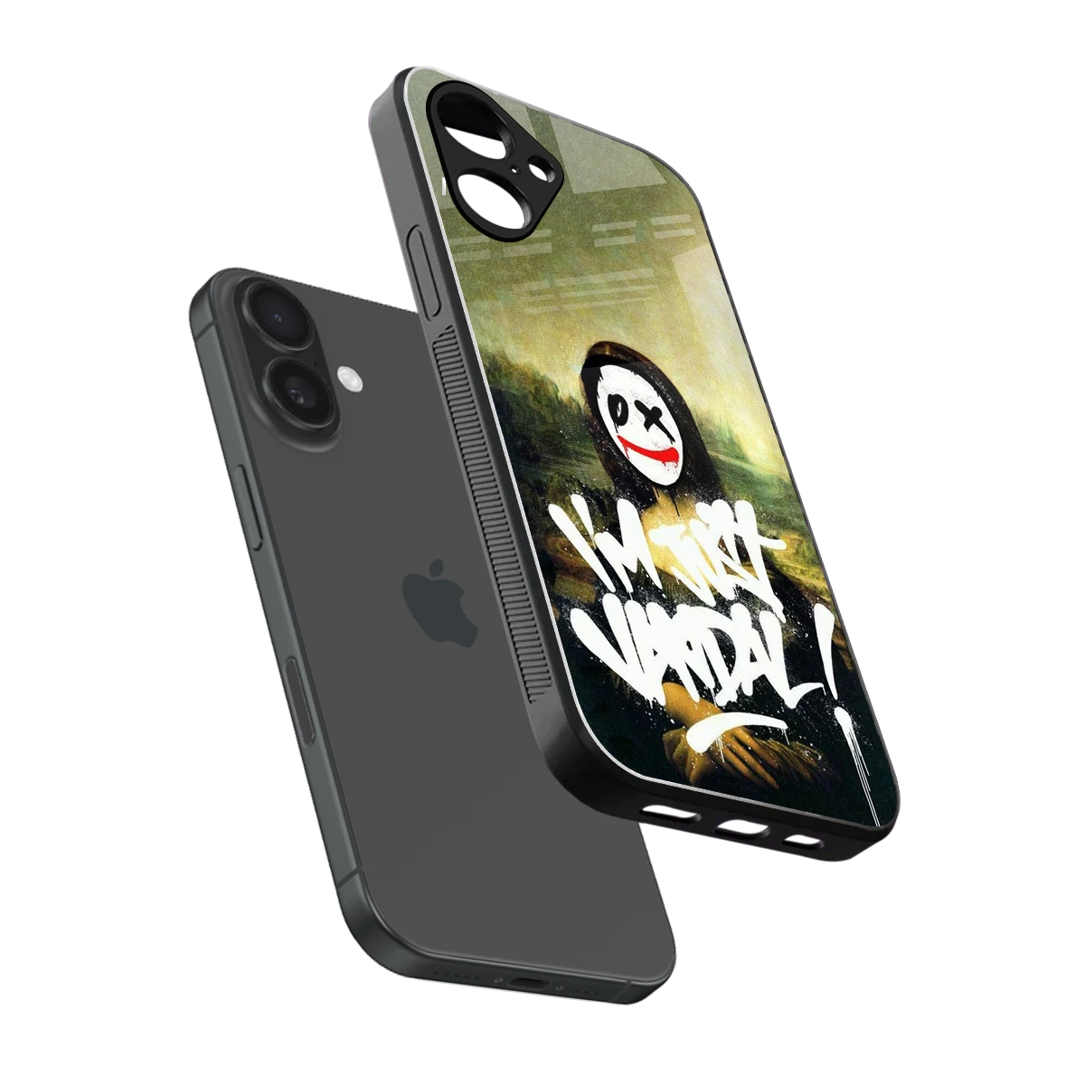 Joker Lisa sleek iPhone 16 cover with tempered glass back and TPU edges