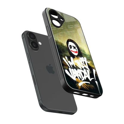 Joker Lisa sleek iPhone 16 cover with tempered glass back and TPU edges