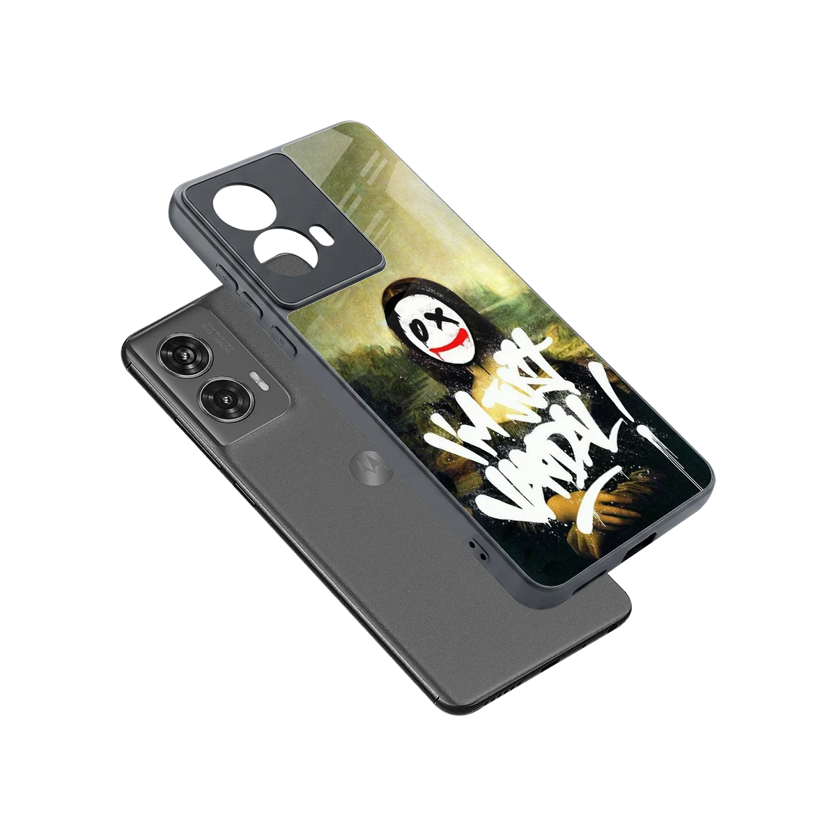 Joker Lisa sleek motorola edge 50 fusion cover with tempered glass back and TPU edges