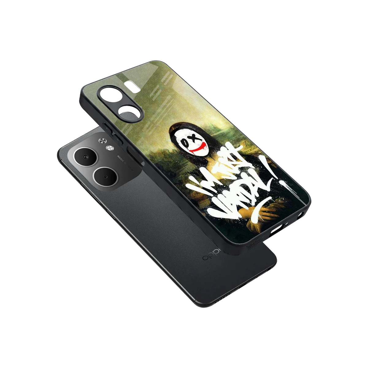 Joker Lisa sleek oppo a5x 5g cover with tempered glass back and TPU edges