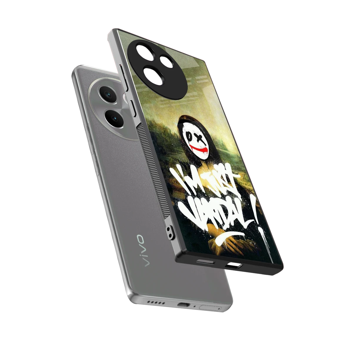 Joker Lisa sleek vivo v30e cover with tempered glass back and TPU edges