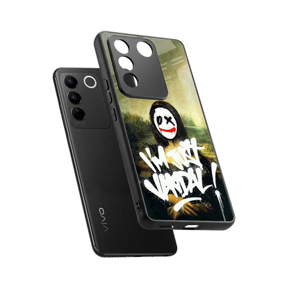 Joker Lisa sleek vivo v27 5g cover with tempered glass back and TPU edges