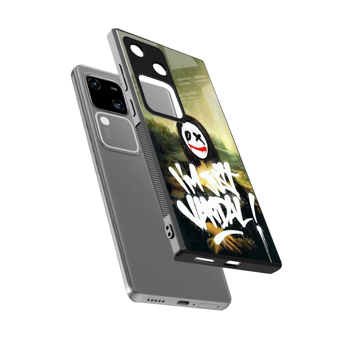 Joker Lisa sleek vivo v30 cover with tempered glass back and TPU edges