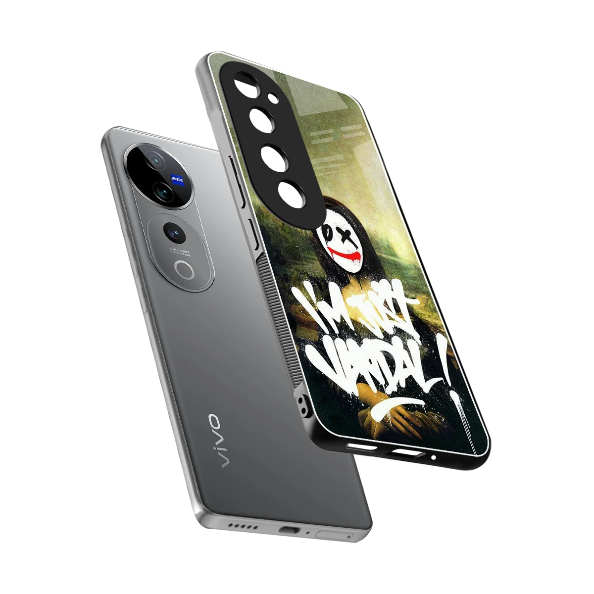 Joker Lisa sleek vivo v40 pro cover with tempered glass back and TPU edges