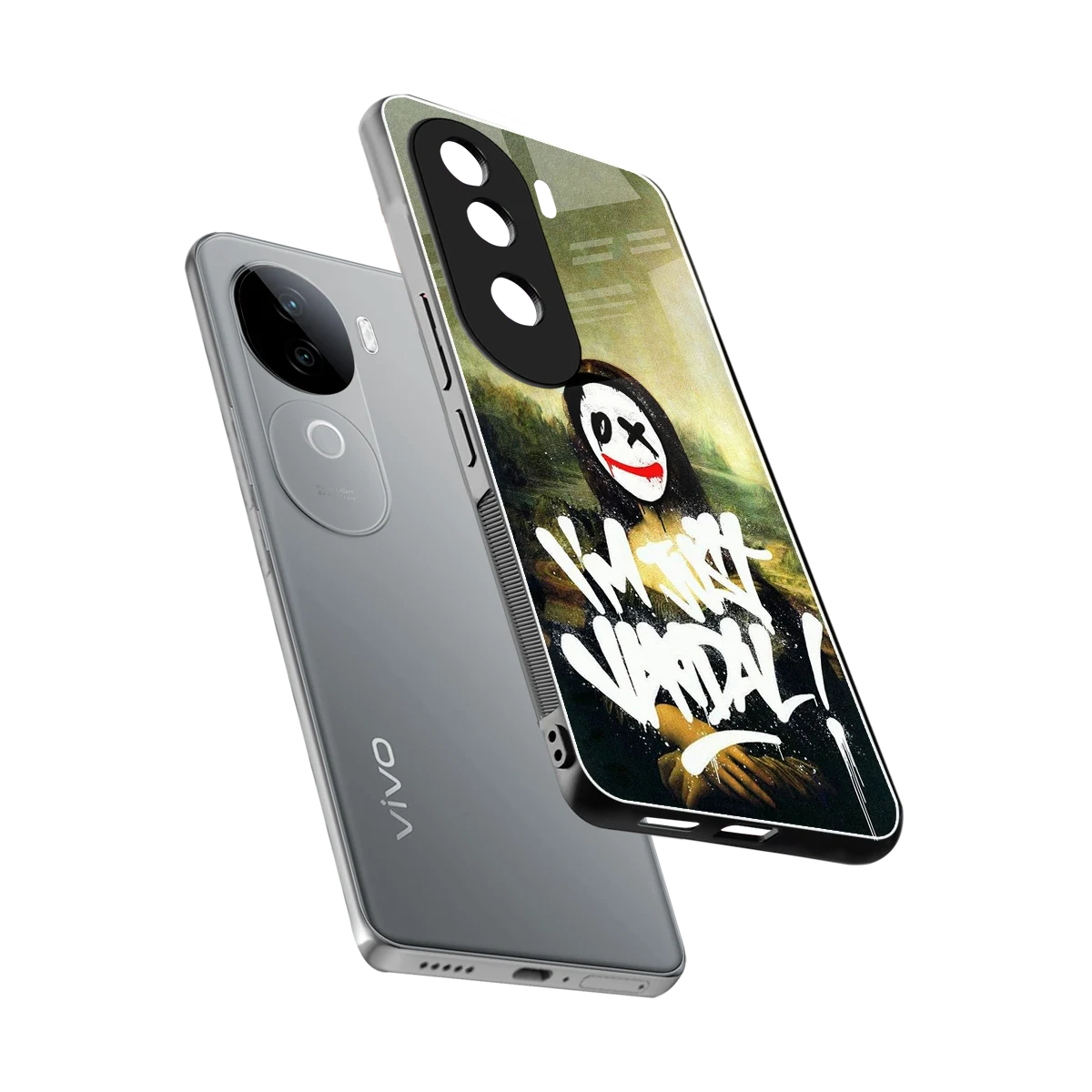 Joker Lisa sleek vivo v40e cover with tempered glass back and TPU edges