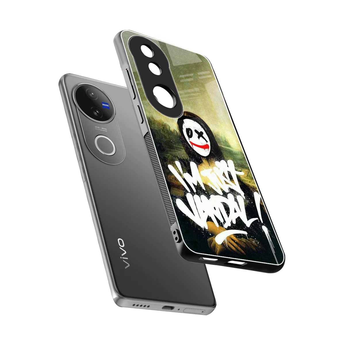 Joker Lisa sleek vivo v50 cover with tempered glass back and TPU edges