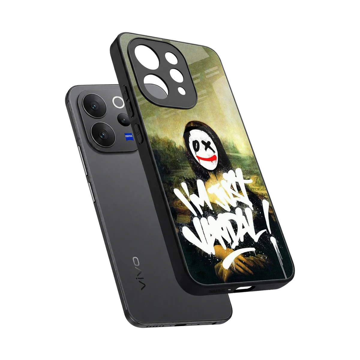 Joker Lisa sleek vivo v70 cover with tempered glass back and TPU edges