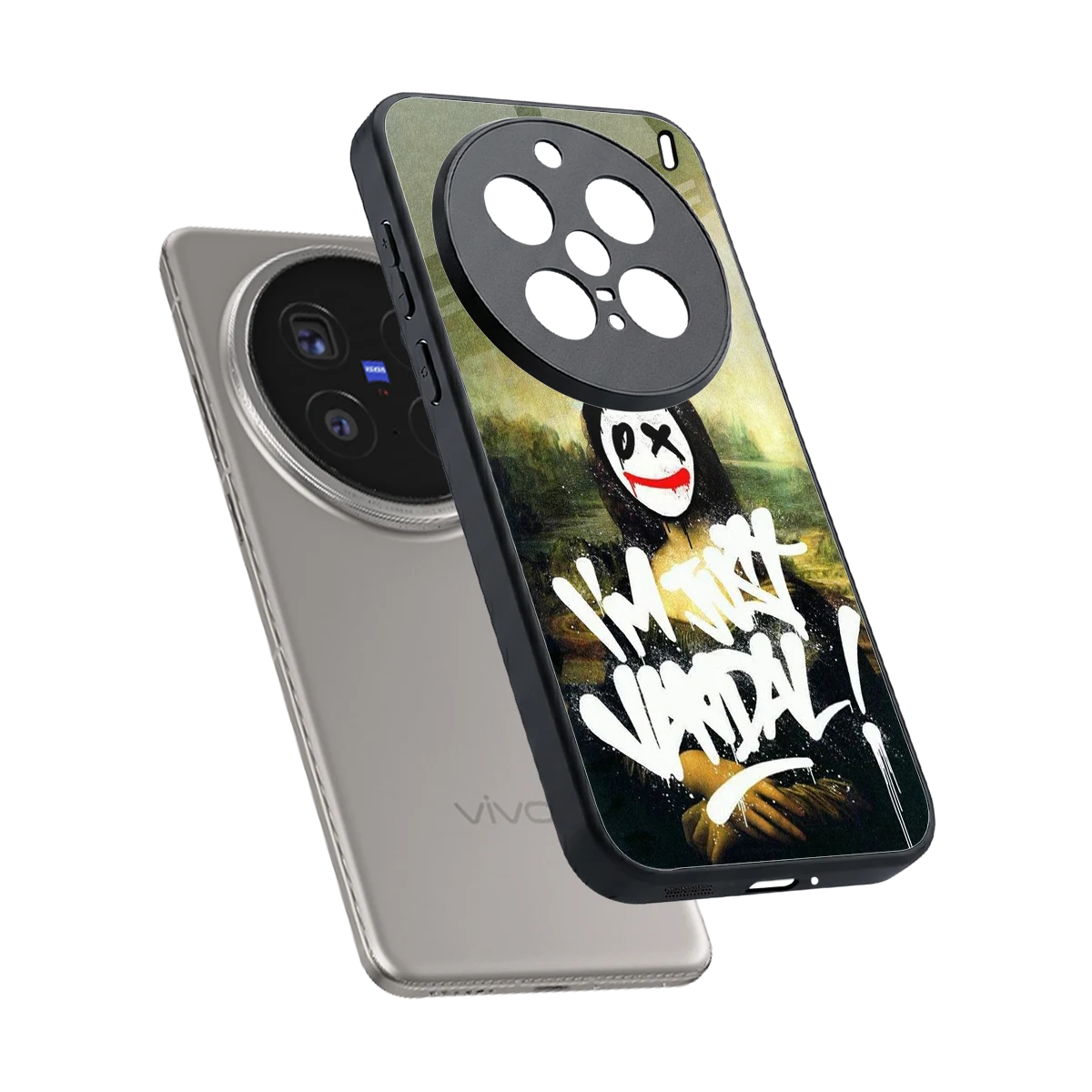Joker Lisa sleek vivo x200 pro cover with tempered glass back and TPU edges