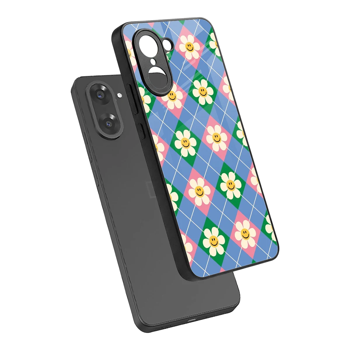 Joy Petals sleek oneplus nord ce5 5g cover with tempered glass back and TPU edges