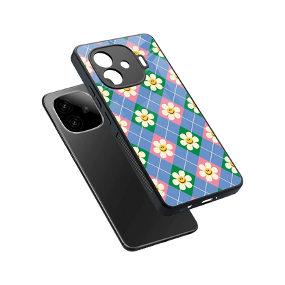Joy Petals sleek iqoo neo 10r 5g cover with tempered glass back and TPU edges