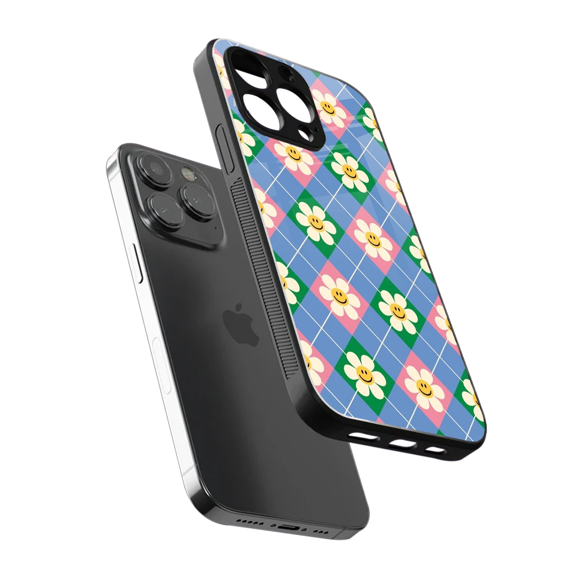 Joy Petals sleek iphone 13 pro cover with tempered glass back and TPU edges