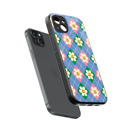 Joy Petals sleek iphone 14 plus cover with tempered glass back and TPU edges
