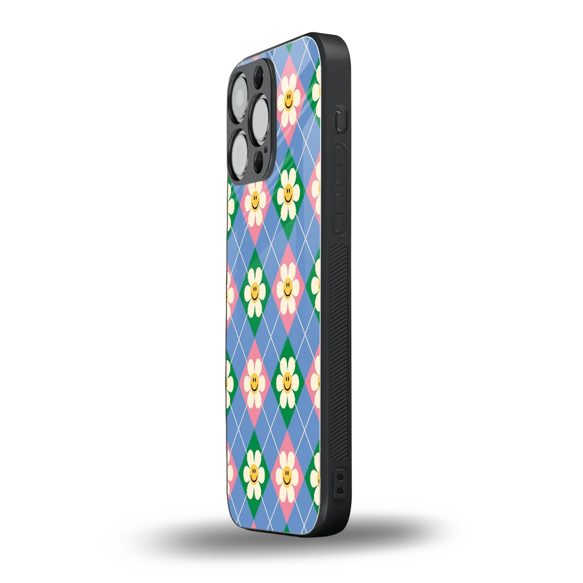 Joy Petals iphone 15 pro max mobile cover | shockproof glass phone case