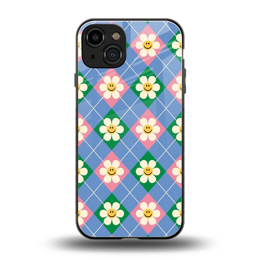 Joy Petals back phone cover | glass case for iphone 15