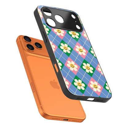 Joy Petals sleek iphone 17 pro cover with tempered glass back and TPU edges