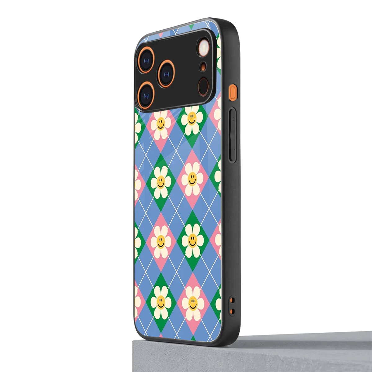 Joy Petals iphone 17 pro mobile cover | shockproof glass phone case