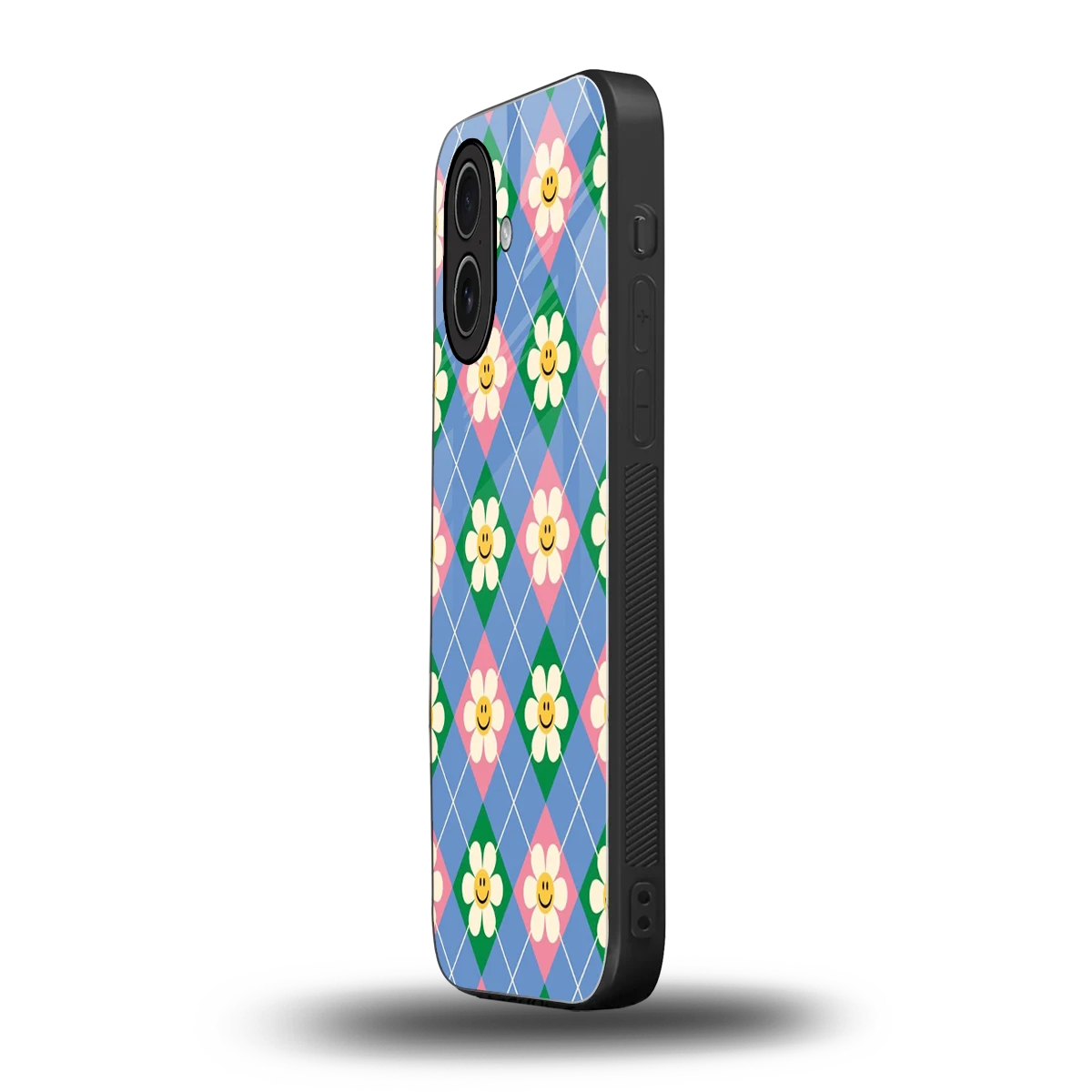 Joy Petals iphone 17 mobile cover | shockproof glass phone case