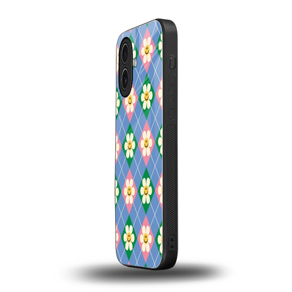 Joy Petals iphone 17 mobile cover | shockproof glass phone case