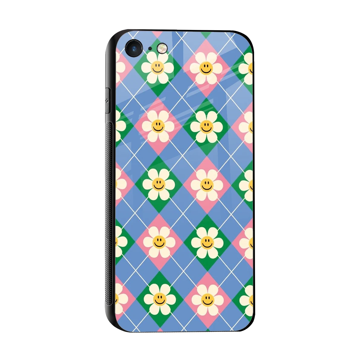 Joy Petals sleek iphone 7 cover with tempered glass back and TPU edges