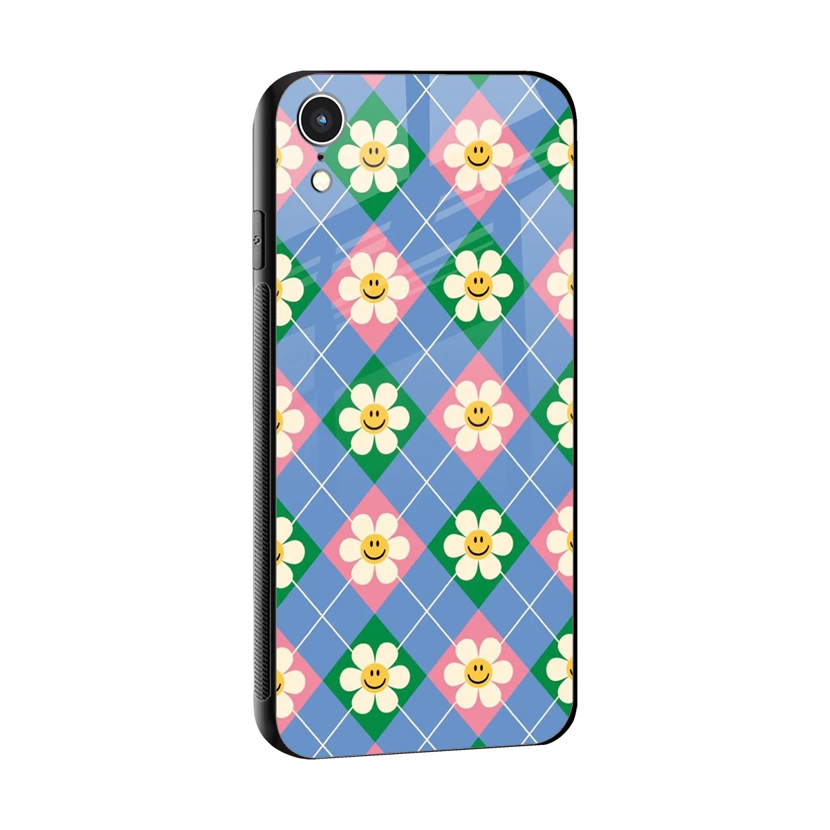 Joy Petals sleek iphone xr cover with tempered glass back and TPU edges
