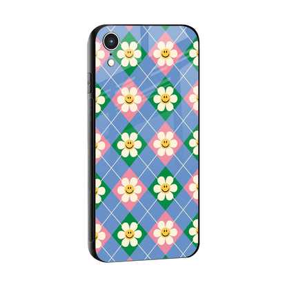 Joy Petals sleek iphone xr cover with tempered glass back and TPU edges