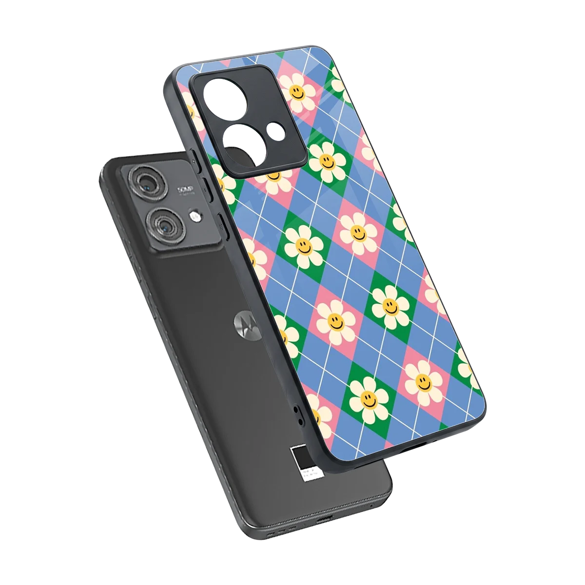 Joy Petals sleek motorola edge 40 neo 5g cover with tempered glass back and TPU edges
