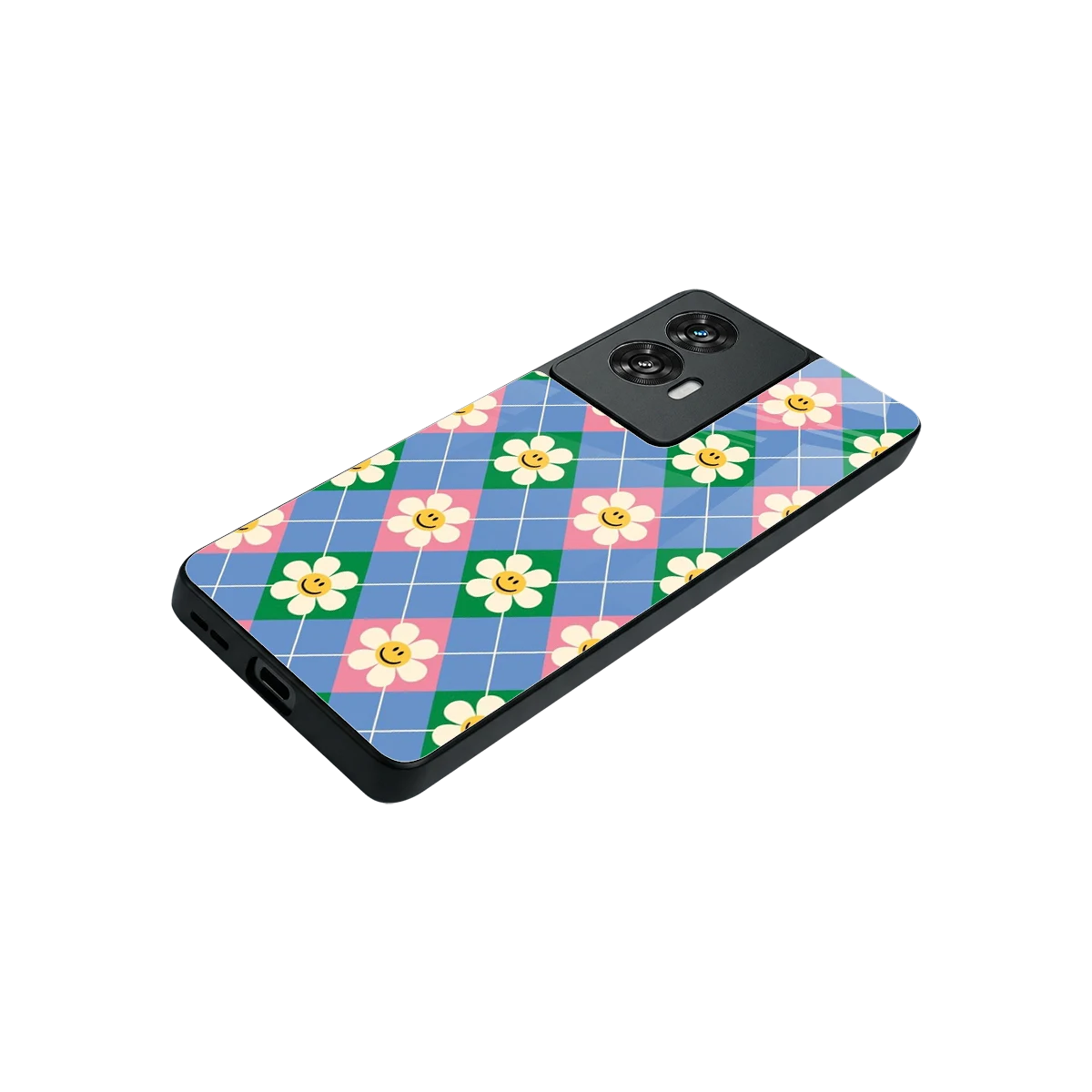 Joy Petals stylish phone case for motorola edge 50 fusion | glossy glass and slim fit