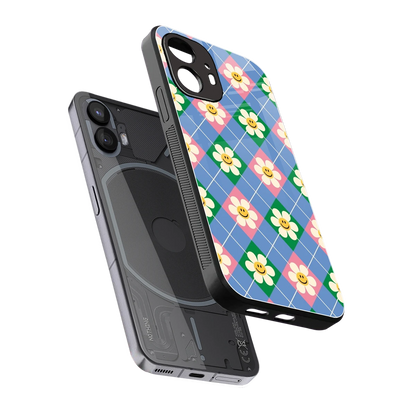 Joy Petals sleek nothing phone 2 cover with tempered glass back and TPU edges