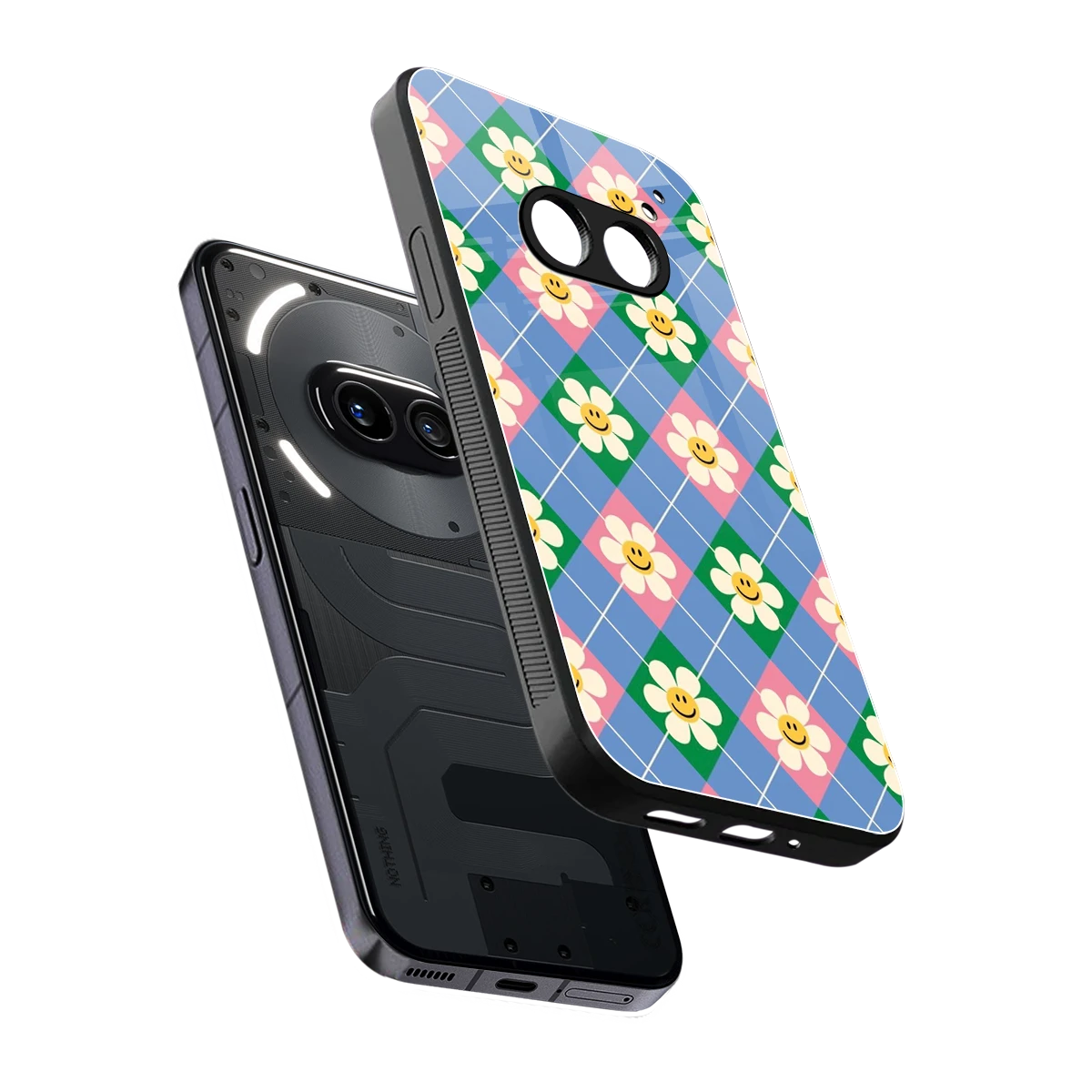Joy Petals sleek nothing phone 2a cover with tempered glass back and TPU edges
