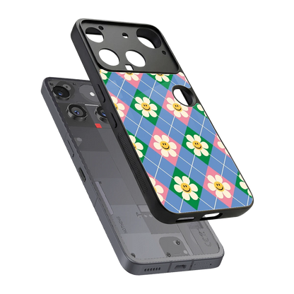 Joy Petals sleek nothing phone 3 cover with tempered glass back and TPU edges