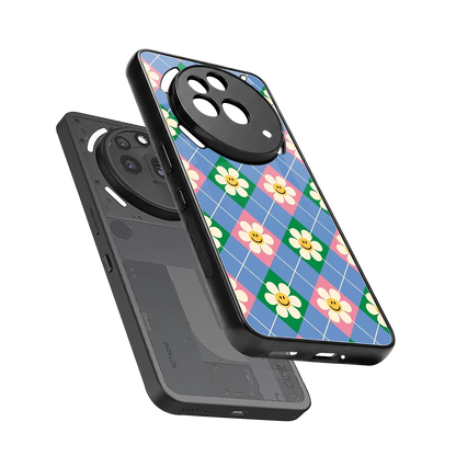 Joy Petals sleek nothing phone 3a pro cover with tempered glass back and TPU edges