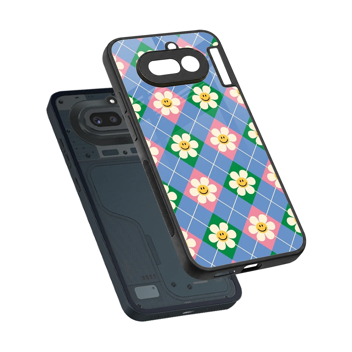 Joy Petals sleek nothing phone 4a cover with tempered glass back and TPU edges