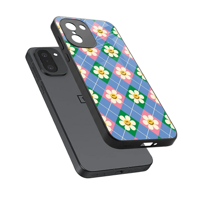 Joy Petals sleek oneplus 15r cover with tempered glass back and TPU edges