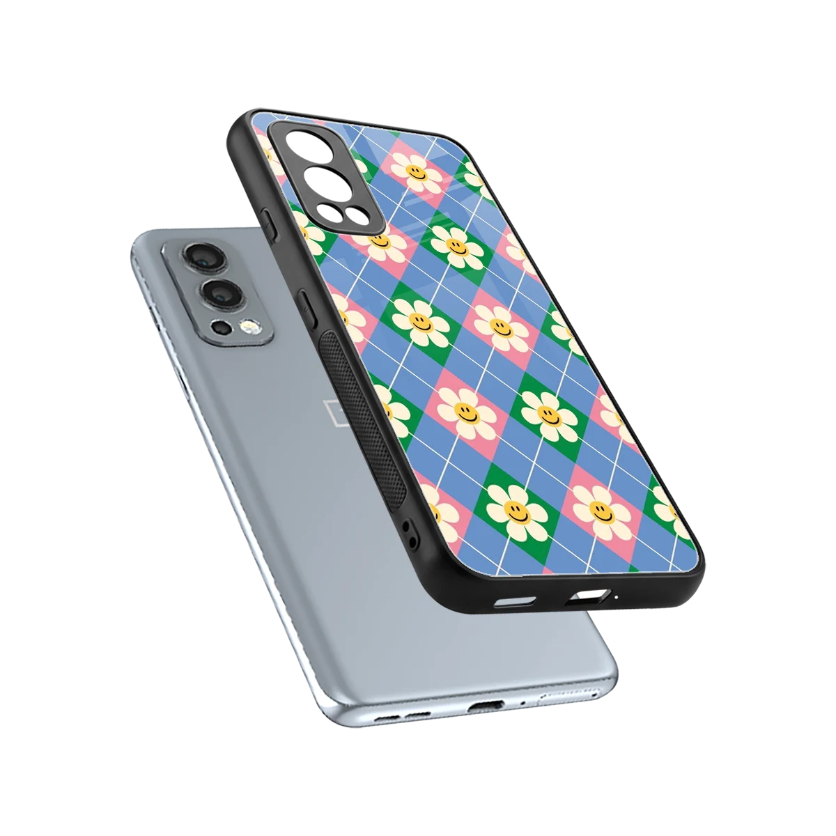 Joy Petals sleek oneplus nord 2 cover with tempered glass back and TPU edges