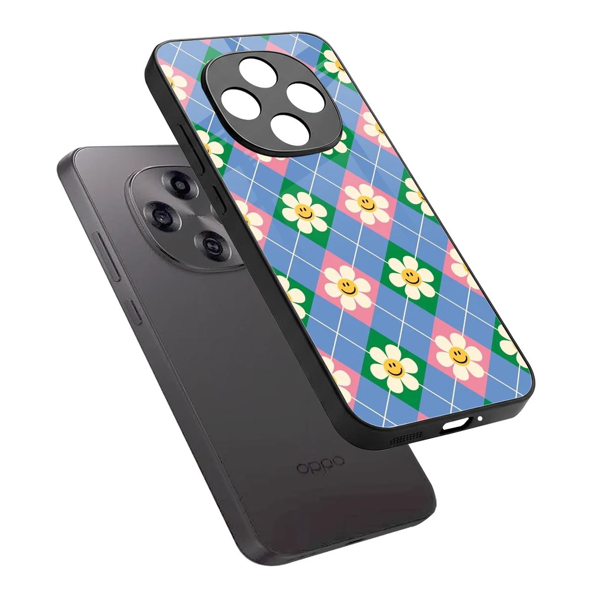 Joy Petals sleek oppo f31 pro 5g cover with tempered glass back and TPU edges
